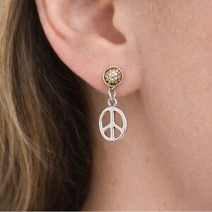 Lagos Peace Sign Sterling Silver & 18 Kt Gold Dangle Earrings